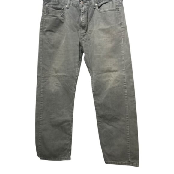 Men's Levi's 505 Cotton Black Denim Jeans-Size 36x30-Bootcut-5 Pocket Design - Picture 4 of 8